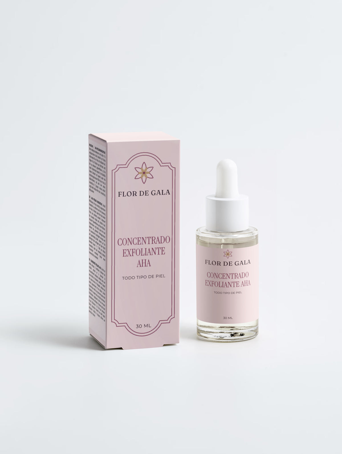 Concentrado exfoliante AHA Flor de Gala 30 ml con su caja